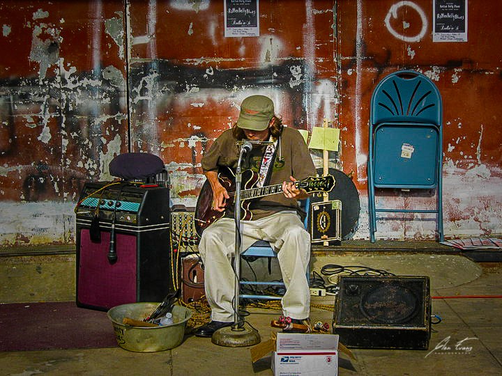 Deep South street musician — documentary photography