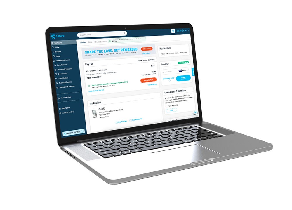 C Spire MMA customer portal dashboard